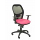 Silla Jorquera malla negra asiento similpiel rosa